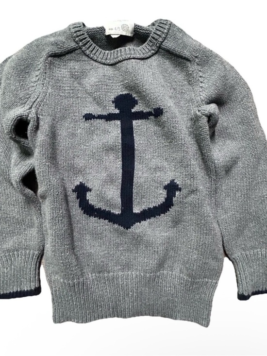 Crewcuts Other - Toddler J. Crew Cuts Cotton Grey Knit Sweater Anchor Size 4/5 Nautical Summer